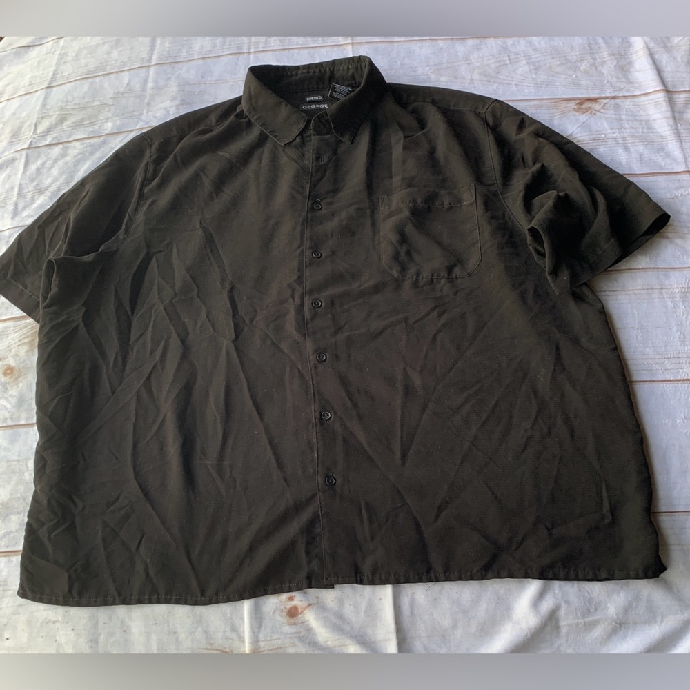 George Sueded Black Short Sleeve Shirt Size 3XL 54/56